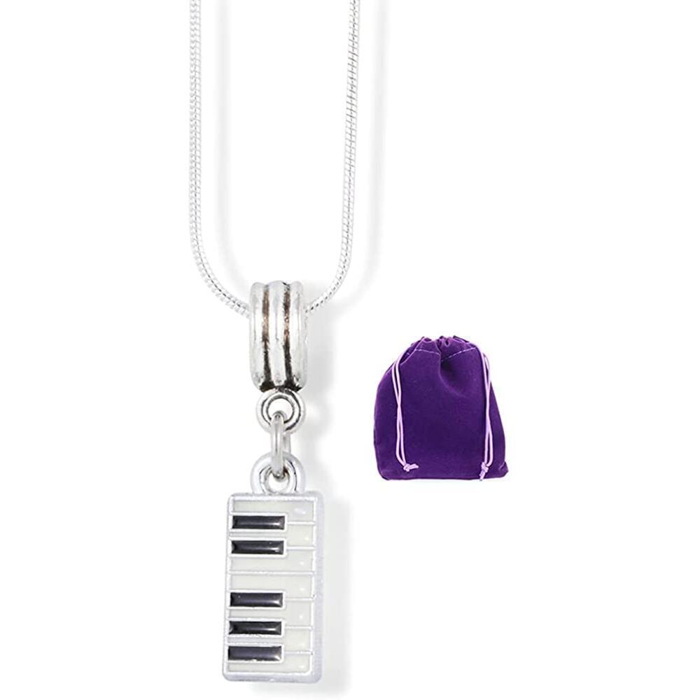Keyboard Black and White Music Charm Snake Chain Necklace